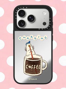 磁吸MagSafe躺平鸭ssebong咖啡低电量适用iphone17pro手机壳16promax苹果15镜面14plus日韩13趣味Air