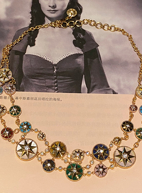 重工轻奢纯银镀真金双层罗盘手链