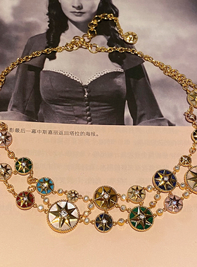 高端定制双层彩色星盘项链颈链