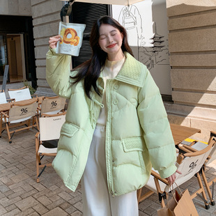 加肥加大码女装羽绒服200斤胖mm短款300斤白鸭绒韩版宽松翻领外套