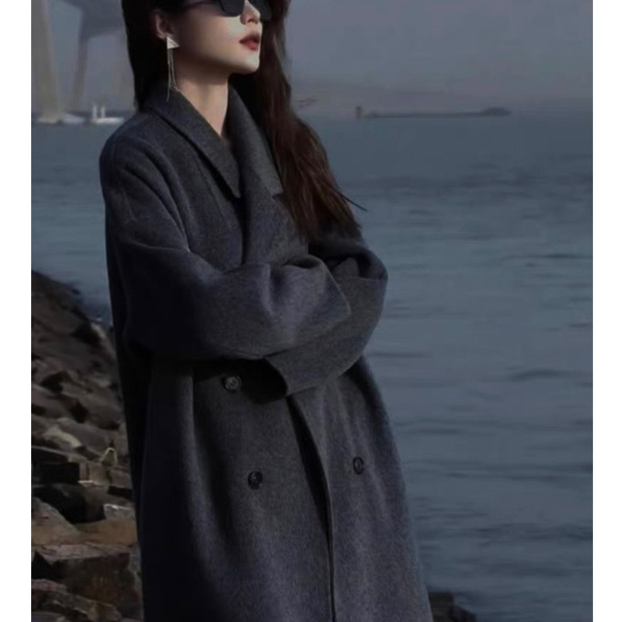 大码女装2025年冬季新款高端胖mm200斤显瘦过膝羊毛呢子外套大衣