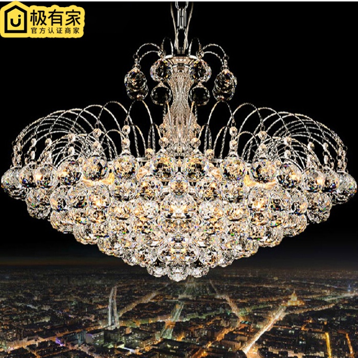 欧式水晶吊灯奢华客厅灯圆形水晶灯LED吸顶灯餐厅灯卧室灯具灯饰