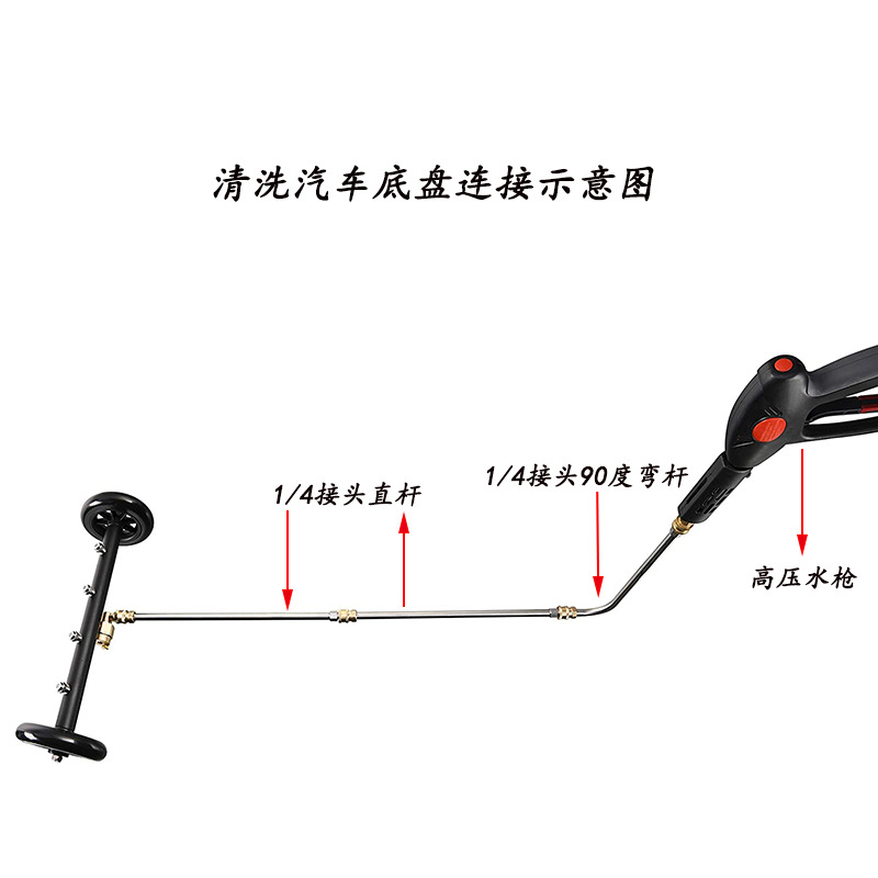 两用汽车底盘清洗养殖路面清洗器可调节角度高压洗车水枪清洗喷头