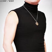 百搭男士 宽肩背心 柔软t青年小高领休闲打底衫 高领无袖 休闲T恤修身