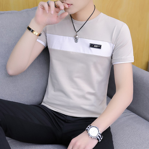 T011-P20 大量现货夏季男士圆领潮流 纯棉短袖t恤图片