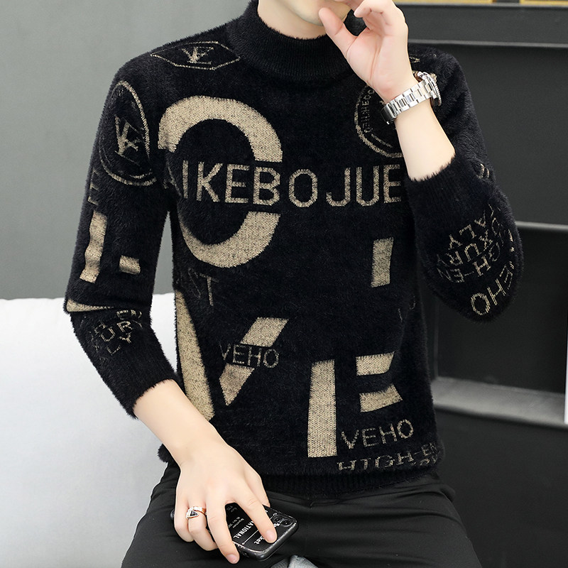 MY6008-P49秋冬新品仿貂绒加厚毛衣，男装针织衫/毛衣，星座1215-1