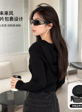 GM偏光墨镜时尚辣妹墨镜女高级感防紫外线头箍发卡