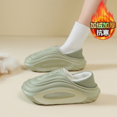 防水棉拖鞋男士秋冬季2025新款室内家居厚底毛绒保暖棉拖男款冬天