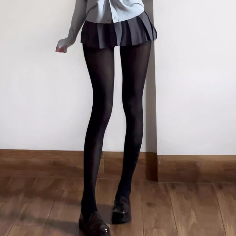 厚黑面膜袜天鹅绒黑色jk连裤丝袜女美腿显瘦黑丝打底袜薄款春秋季