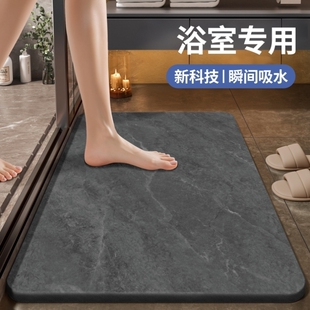 2026新款卫生间专用吸水地垫浴室门口脚垫防滑加厚耐脏免洗硅藻泥