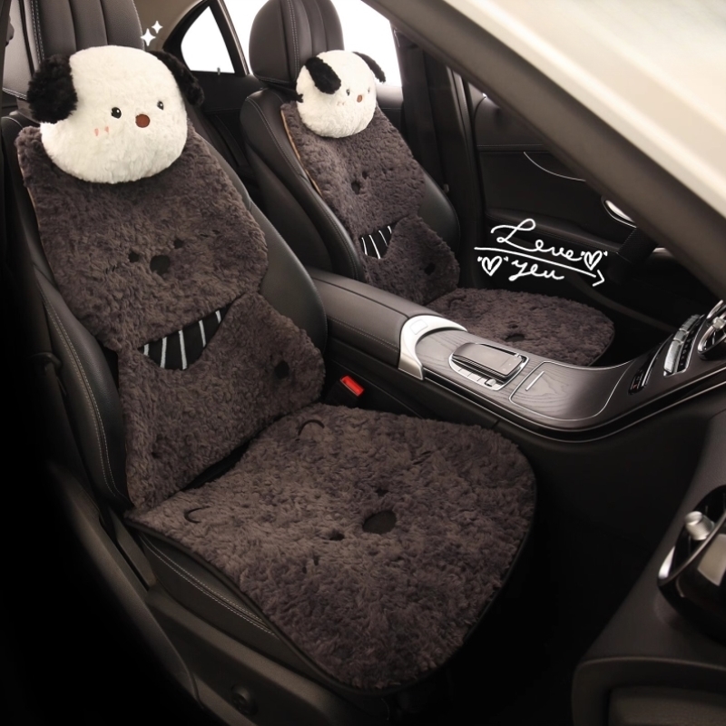 汽车坐垫秋冬毛绒可爱座垫冬季后排座椅套单片三件套后座新款座套