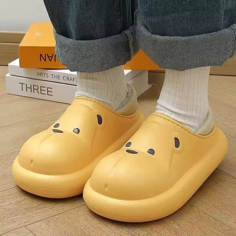 儿童包跟棉拖鞋EVA防水男童室内家居毛毛鞋可爱宝宝鞋秋冬季