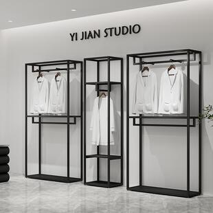 架男女装 店货架双层落地衣架陈列架包架 店展示架铁艺黑色服装 服装