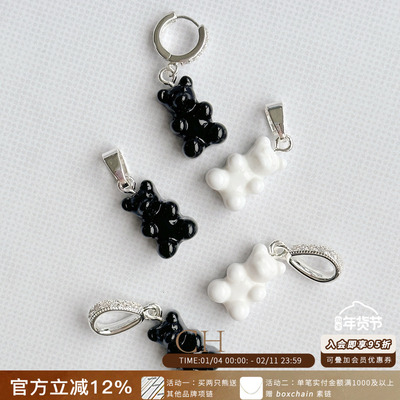 CRYSTALHAZE正品小熊吊坠耳环