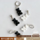 现货秒发CRYSTAL HAZE正品 新色黑白小熊银扣吊坠项链ins可爱耳环