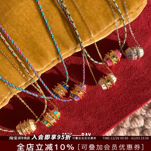 比利时MYA 彩色珐琅编绳项链手链四叶草手绳手工叠戴锁骨链女 BAY