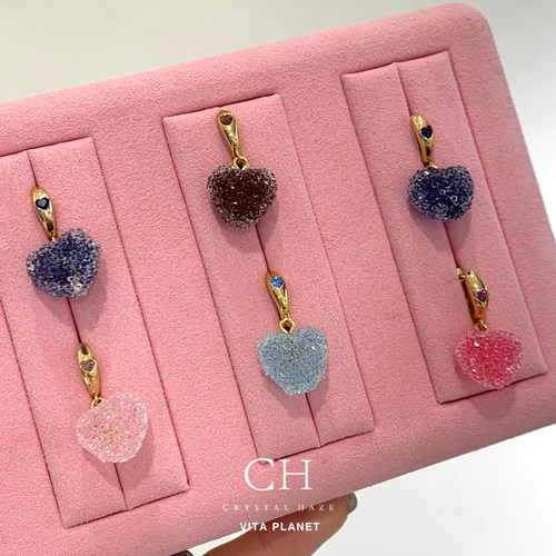 CRYSTALHAZE彩色糖果爱心耳环女