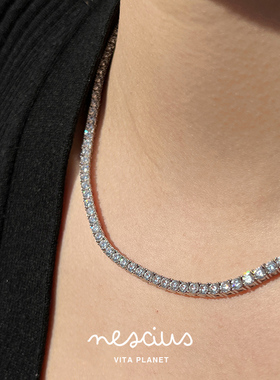 nescius圆钻链锆石项链