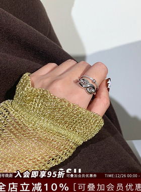 Vita Planet买手店 韩国品牌SSIL正品 纯银系带X戒指指环金银两色