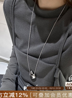 Picnique银色酒壶小众项链毛衣链