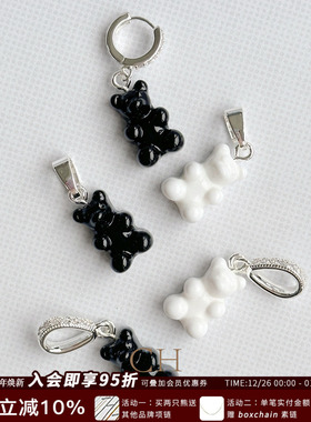 CRYSTALHAZE正品小熊吊坠耳环