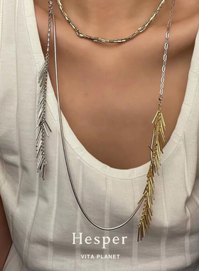 HESPER纯银垂坠流苏不对称项链