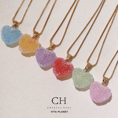 CRYSTALHAZE糖果爱心吊坠项链