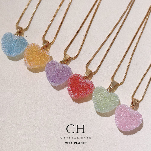 CRYSTALHAZE糖果爱心吊坠项链