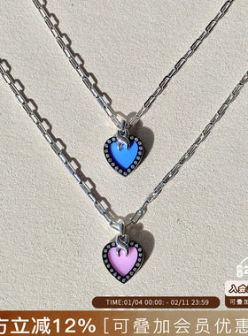 Vita Planet买手店 韩国品牌SSIL正品 立方体线心爱心吊坠锁骨链