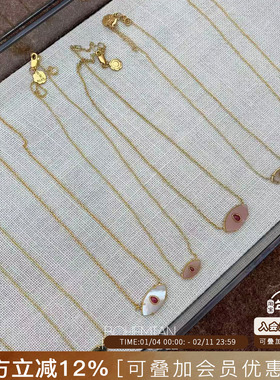 法国Bohemian Rhapsodie法式天然半宝石眼睛项链小众设计感锁骨链