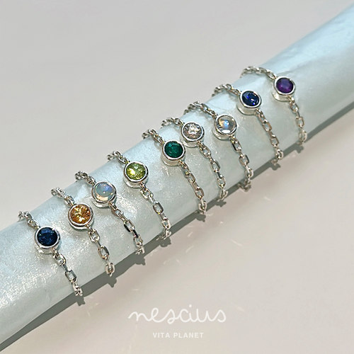 nescius925纯银生日月生辰石戒指