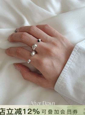 AfterDawn黑玛瑙石英石开口戒