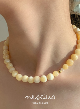 nescius沙丘晨雾天然石串珠项链