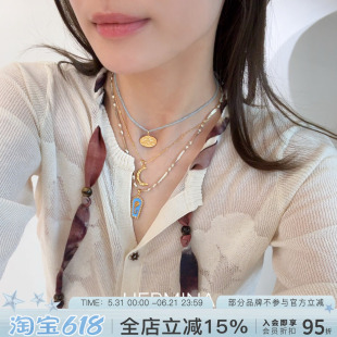 Hermina Athens官方正品 纯银多吊坠项链可拆卸自由组合 希腊复古