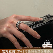 纯银斜线戒指原创小众设计感指环 After Dawn韩国设计师 金银两色