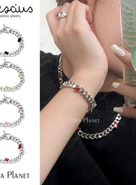 小众方糖宝石ins高级感手链