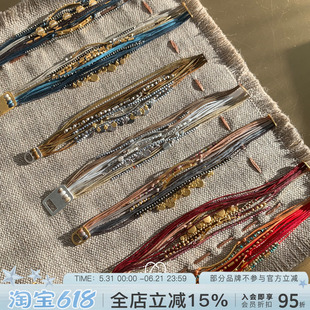 希腊Mary Gaitani复古锤痕圆片手链纯银小众手工金币串珠叠戴手饰
