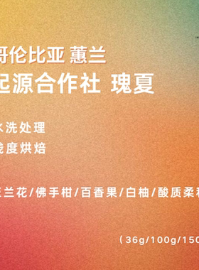 美淳咖啡｜哥伦比亚蕙兰 起源合作社 瑰夏水洗处理精品咖啡豆