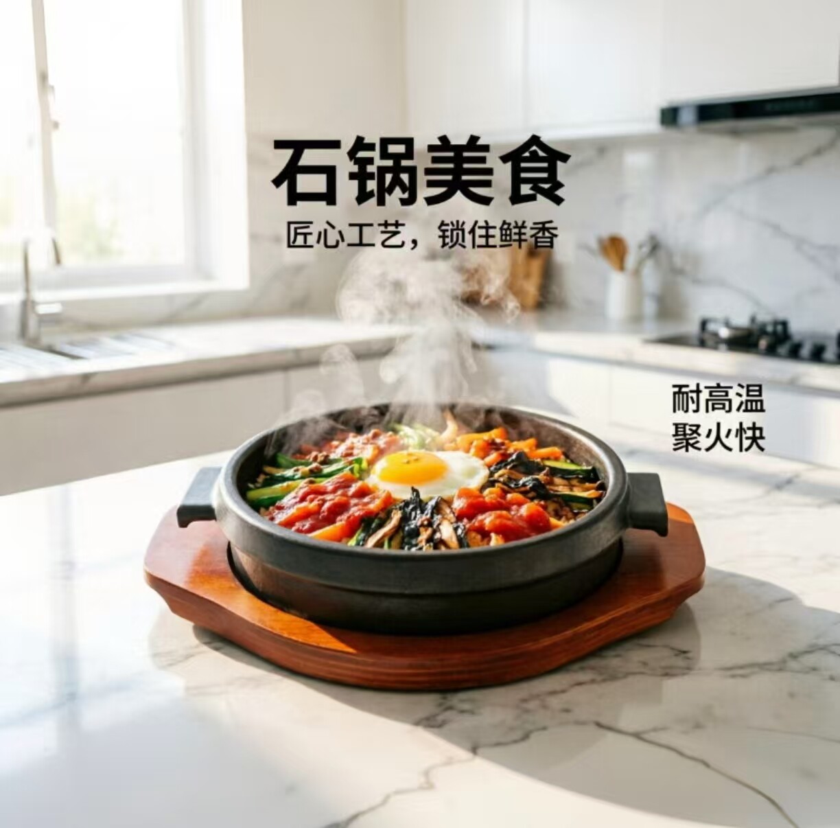 石锅拌饭石锅煲仔饭石锅鱼家用砂锅炖锅陶瓷陶土无涂层锅耐高温