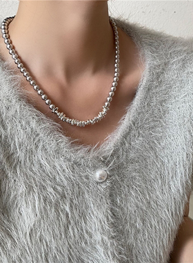 灰色珍珠碎银秋冬新款项链