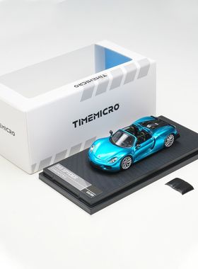 现货 TM 1:64 保时捷918 Spyder 深蓝色 合金汽车模型