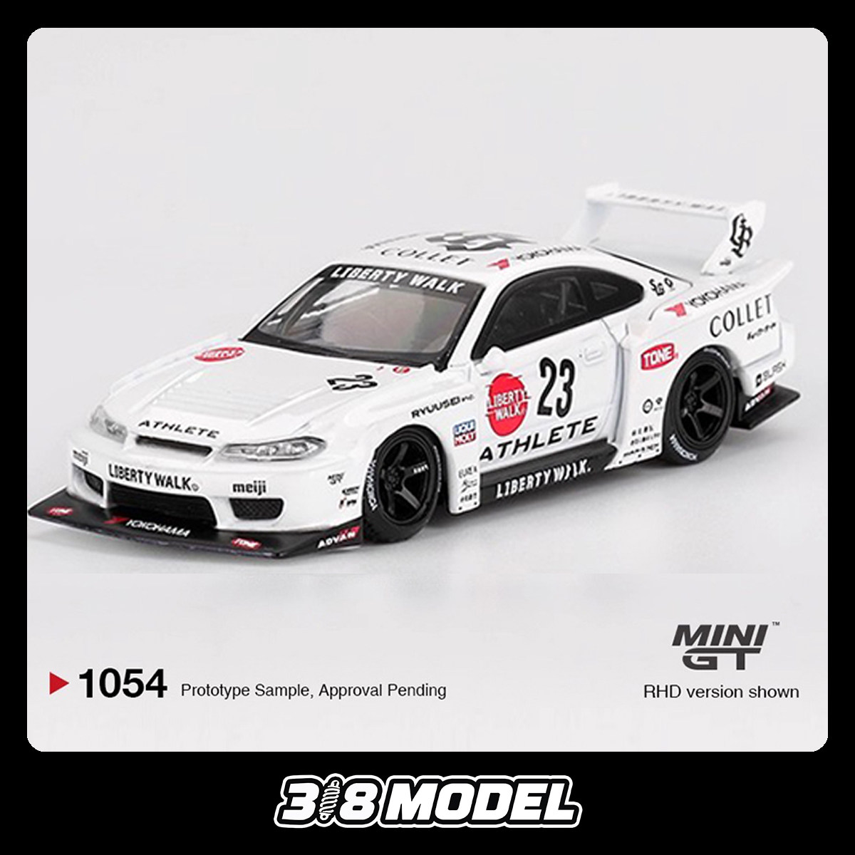 现货 MINIGT 1054 1:64 日产 S15 Silvia LBWK 白色 合金车模型