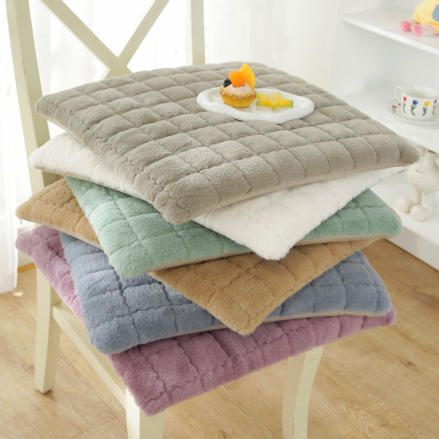 冬季兔毛绒餐椅垫椅子垫加厚可拆洗椅子纯色坐垫宿舍办公室座椅垫,居家布艺,椅垫,淘宝优惠券,粉丝福利购,淘宝优惠卷