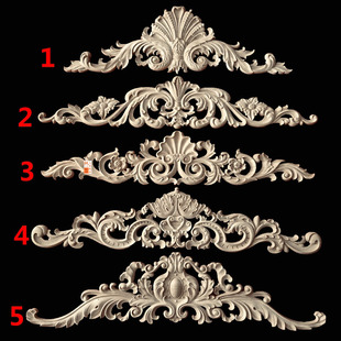 欧式贴花家具配件木门花精雕柜门贴床头花实木贴装饰定制东阳木雕