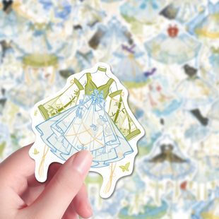 252张裙装OC贴纸热门绝美小清新ins风简约卡通oc服设绘画素材贴画