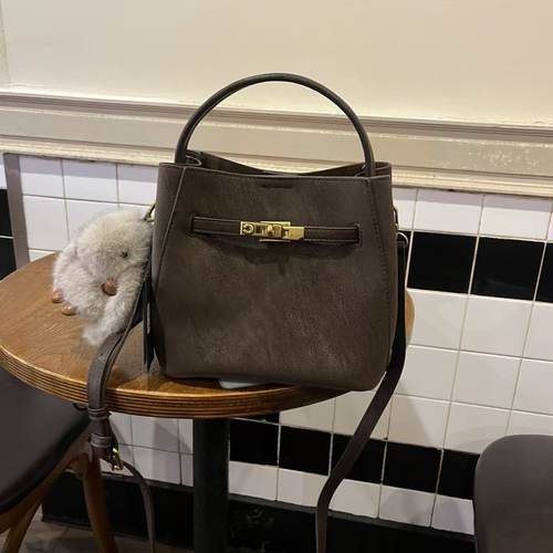 2025秋冬新款潮腋下包迷你乌木色水桶包子母包手提单肩斜挎包女包