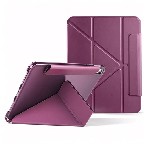 适用iPad Pro11搭扣保护套Air45678透明亚克力10.2/11代防弯摔壳Y折变形全包带笔槽11寸2025款
