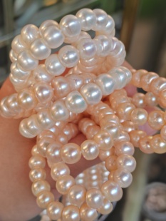 清仓价格 9mm母亲节送妈妈 散珠材料 天然淡水珍珠项链馒头珠