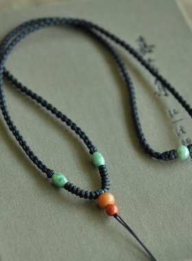 「仙客游」3.5 路路通超粗 男士纯手工幸运高档编织挂绳项链SS103