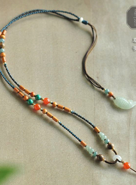 毛衣链朝歌翡翠玉器纯手工编织